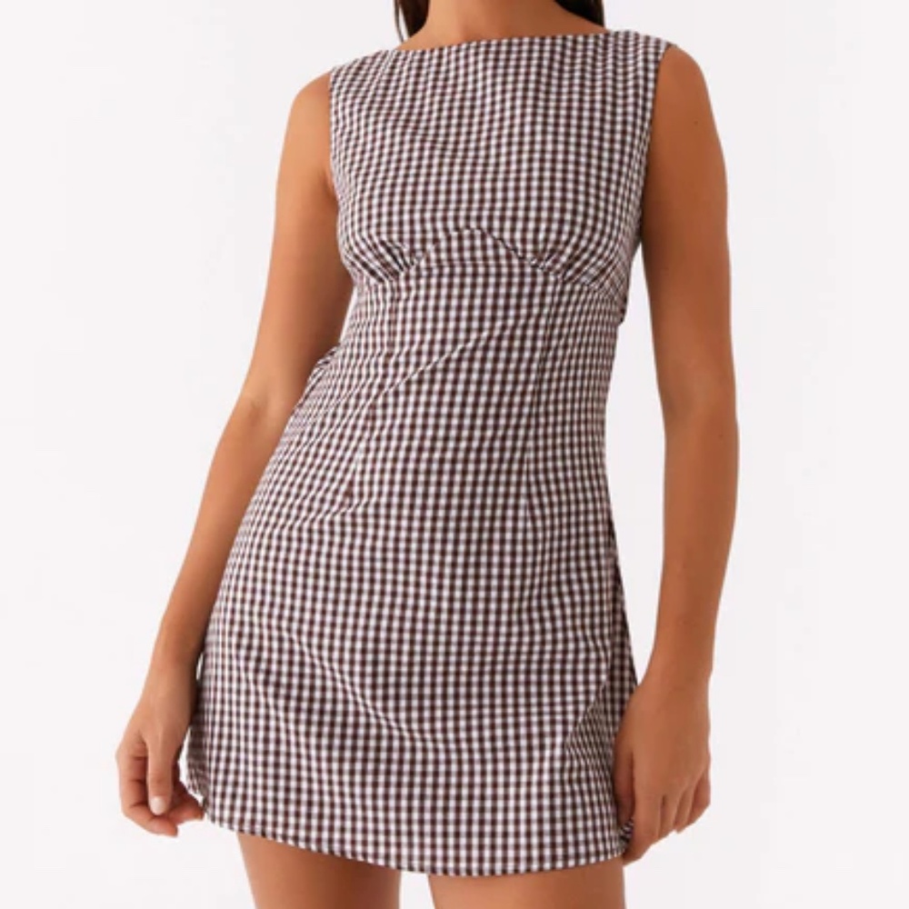 Peppermayo Black and White Checkered Mini Dress